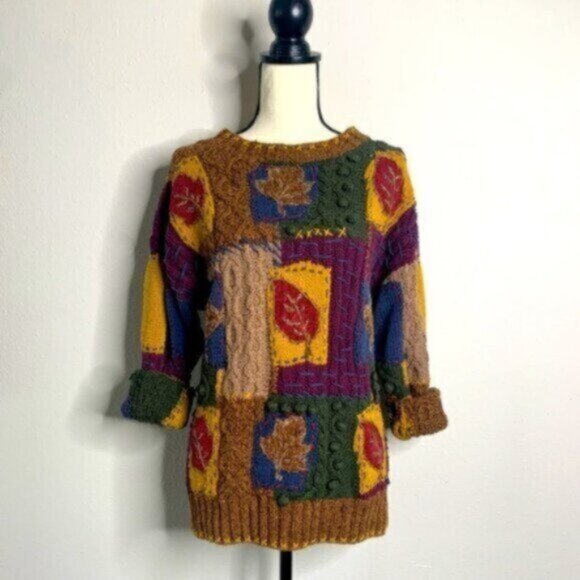 Vintage Sweaters - Express Tricot Rare Vintage Color Block Sweater